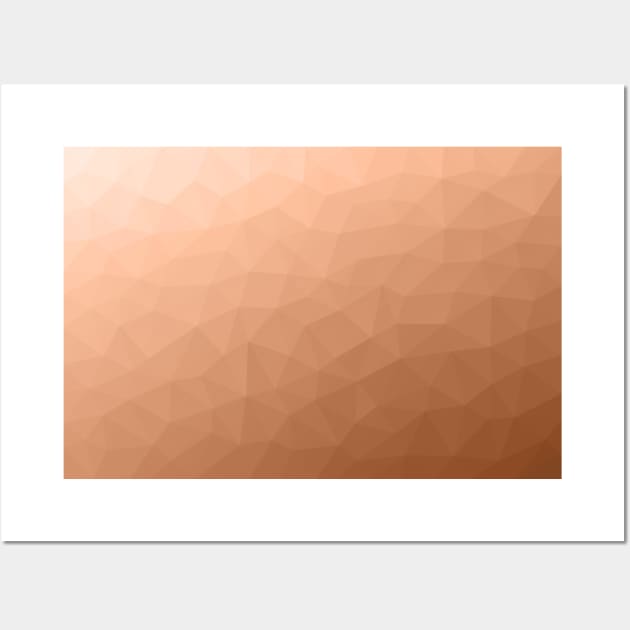 Peach orange ombre gradient geometric mesh pattern Triangle design of 2024 Wall Art by PLdesign